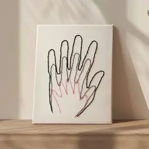 Pikkii Our Hands Stitch Canvas DIY Wall Art Kit